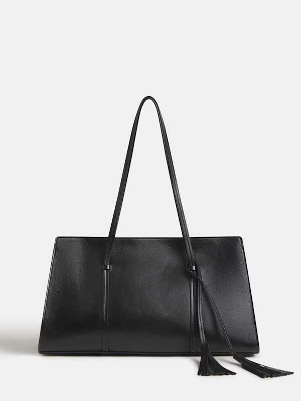 Elena Tote Bag - Black Leather