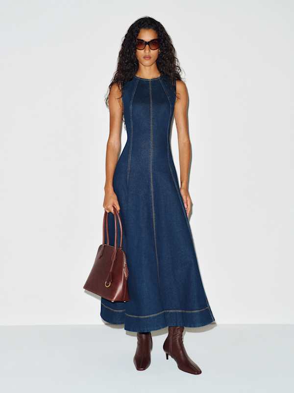 Cecilia Denim Midi Dress - Wheeler