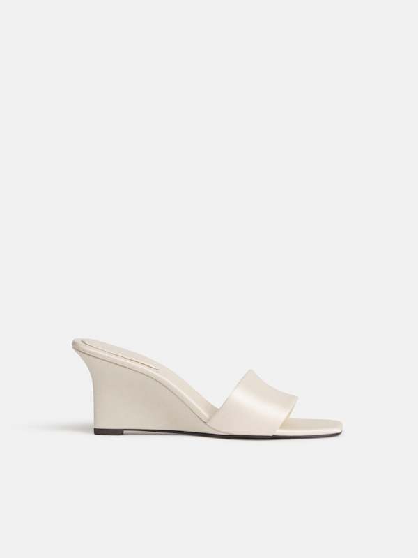 Gabriella Wedge - Fior Di Latte Satin