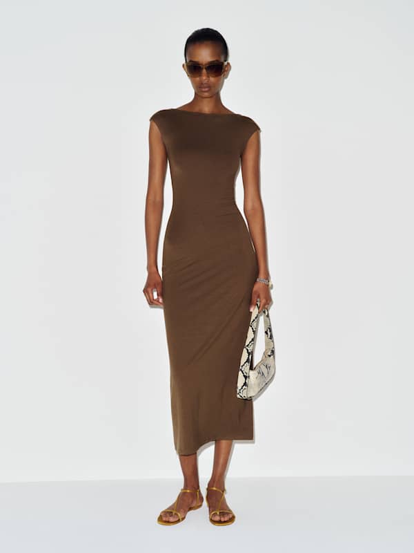 Caroline Knit Dress - Pinecone