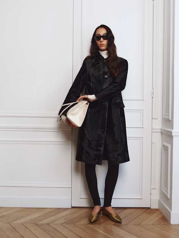 Veda Ariana Trench - Black Calfhair