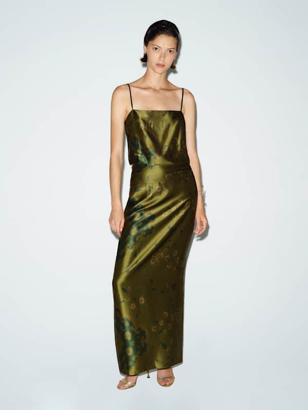 Robe en soie Ofelia - Emerald Tapestry