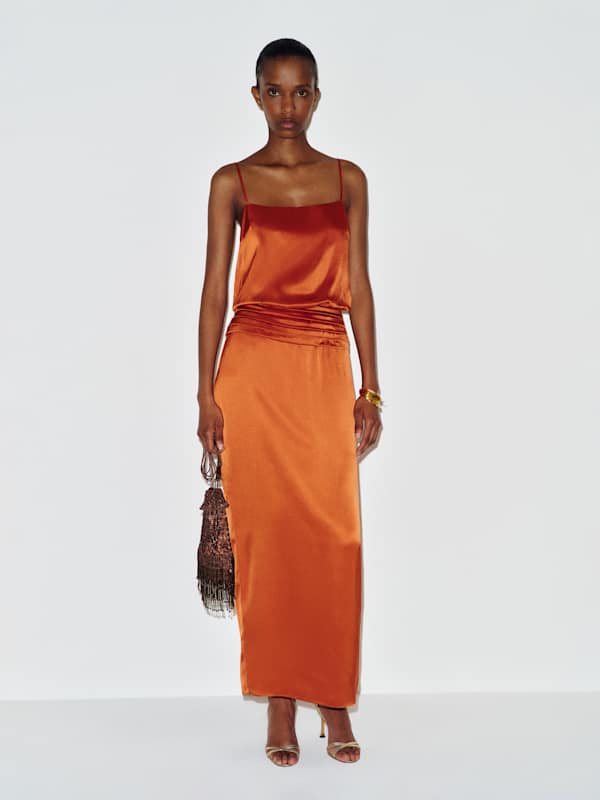 Ofelia Silk Dress - Glazed Carrot