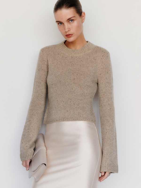 Ashley Regenerative Wool Crew - Whole Grain