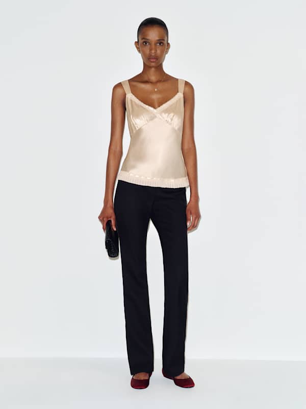 Salome Silk Top - Almond