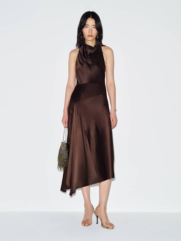 Robe en soie Emna - Haricot noir