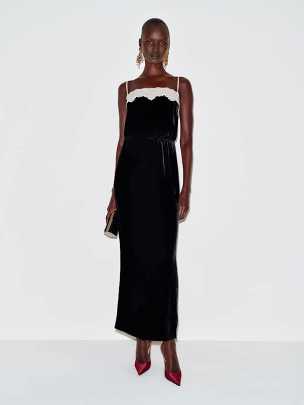 Robe en velours Kalinka - Noir
