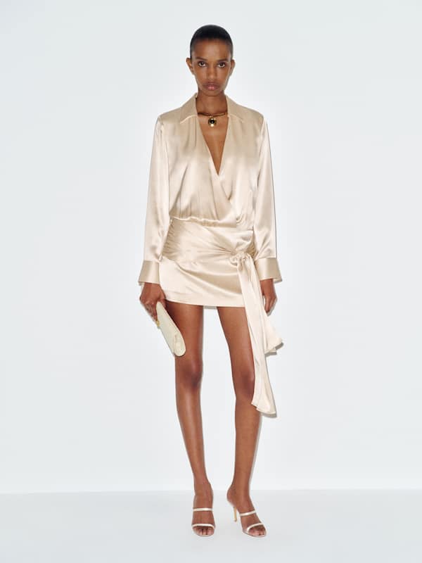 Robe en soie Manhattan - Amande