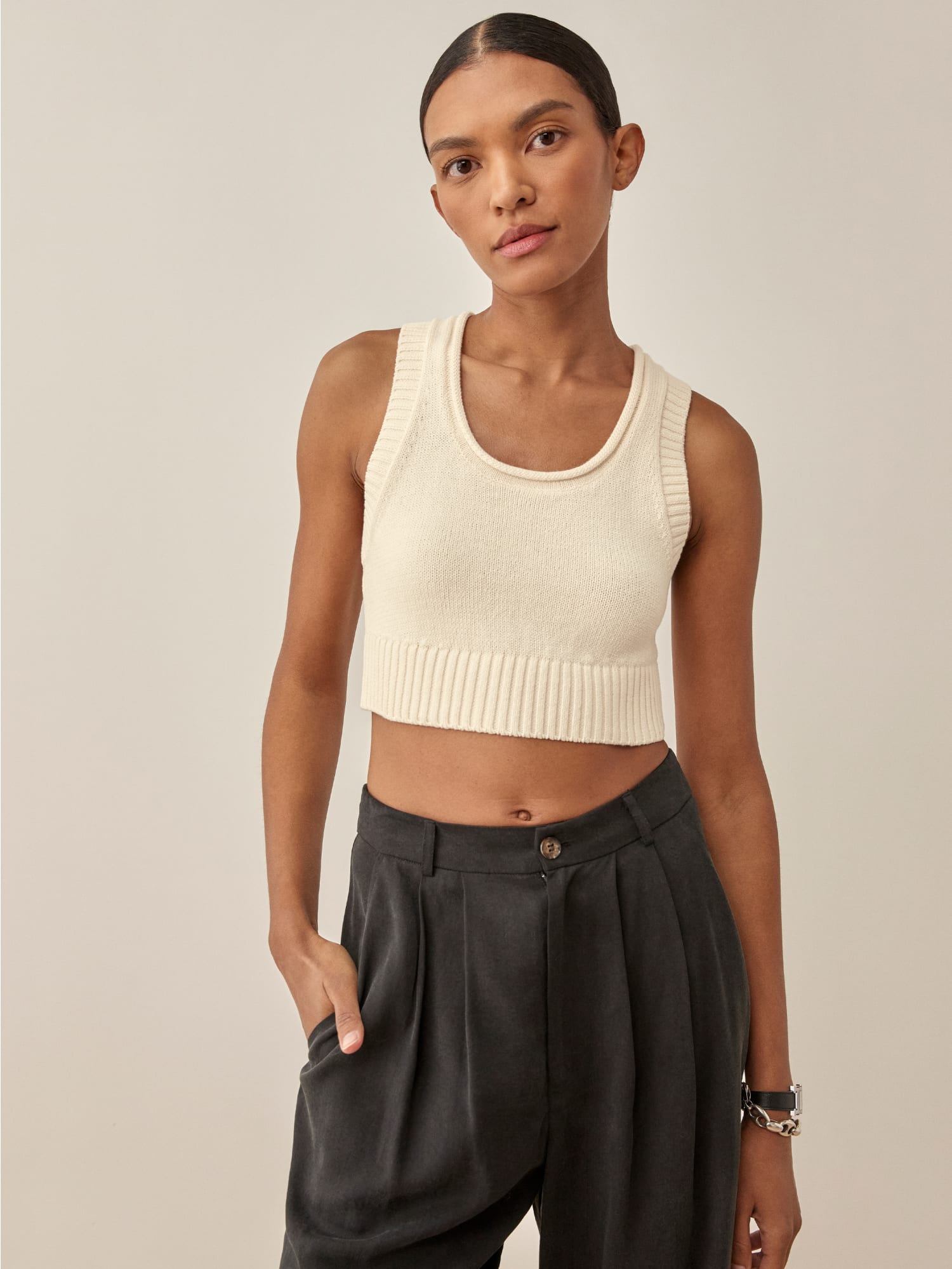Norma Cotton Sweater Tank Sustainable Sweaters Reformation