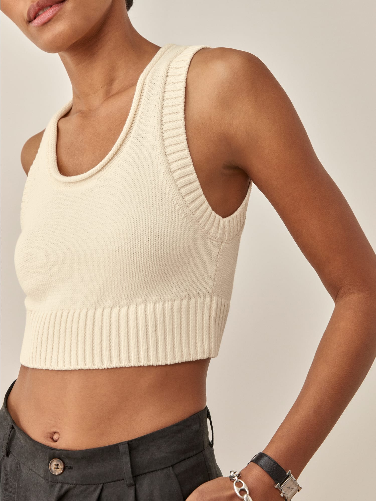 Norma Cotton Sweater Tank Sustainable Sweaters Reformation