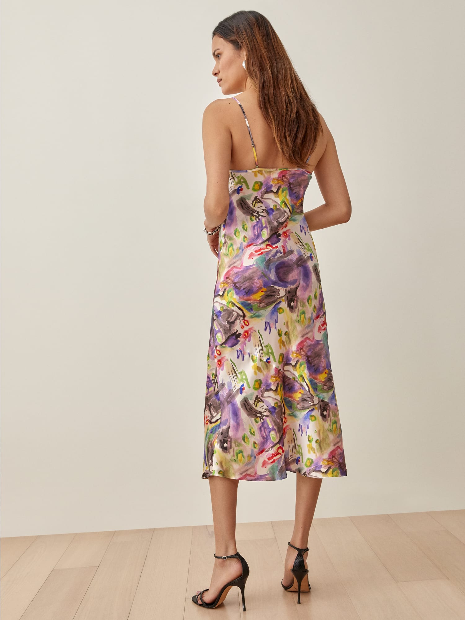 Alisal Dress Spaghetti Strap Maxi Long Silk Reformation