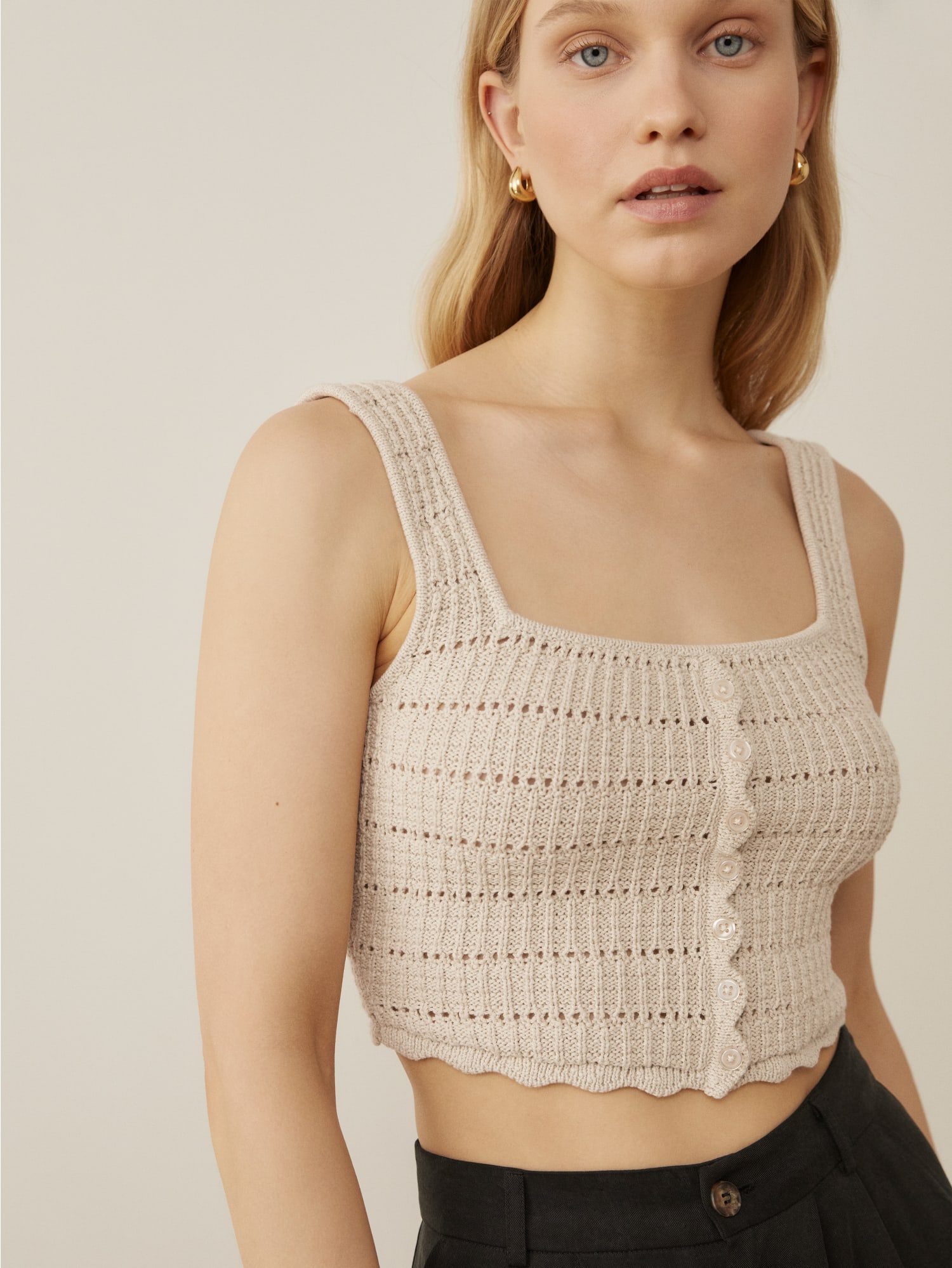 Elda Cotton Sweater Tank Sustainable Sweaters Reformation