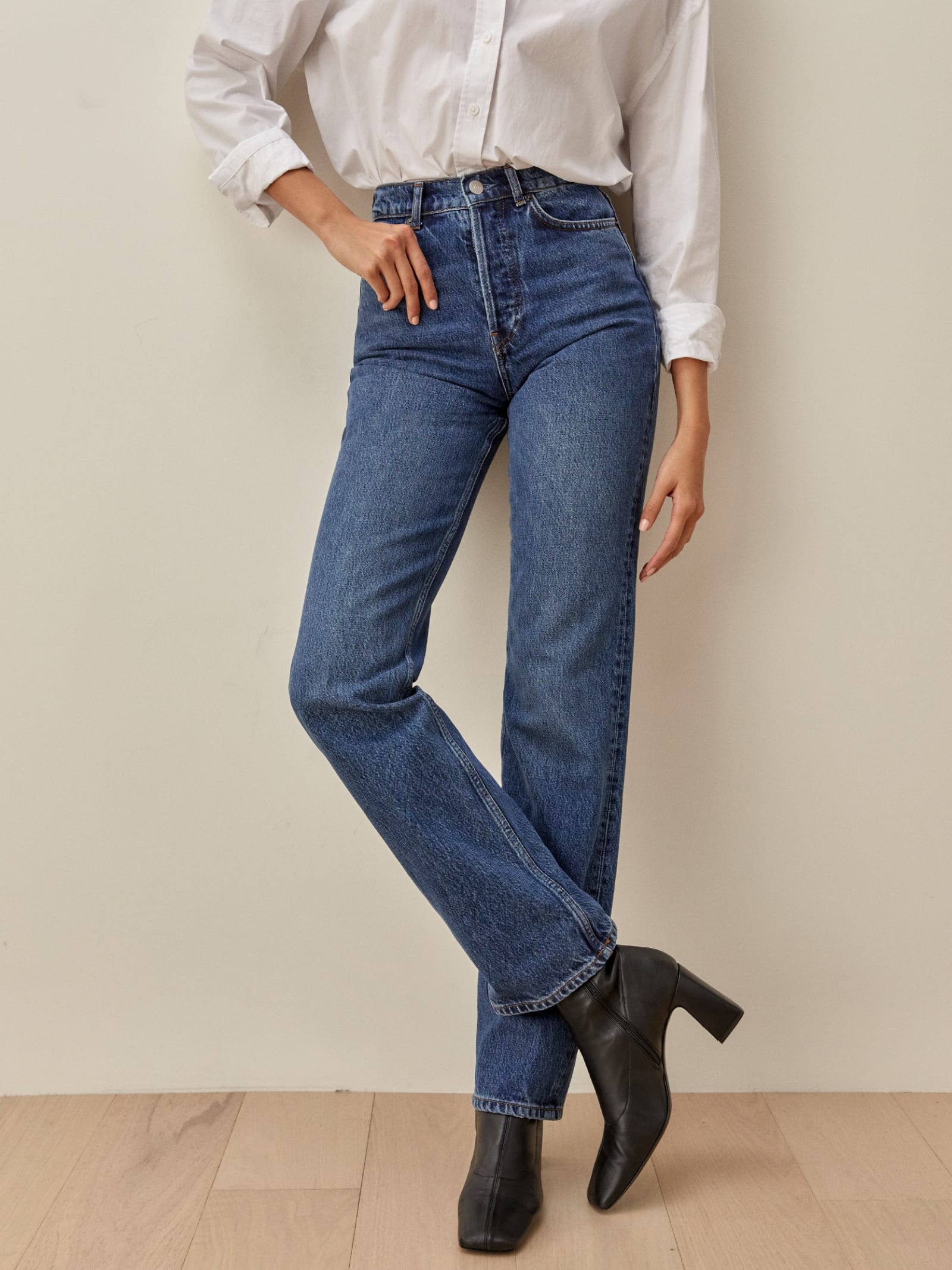 Cynthia High Rise Straight Long Jeans | Reformation