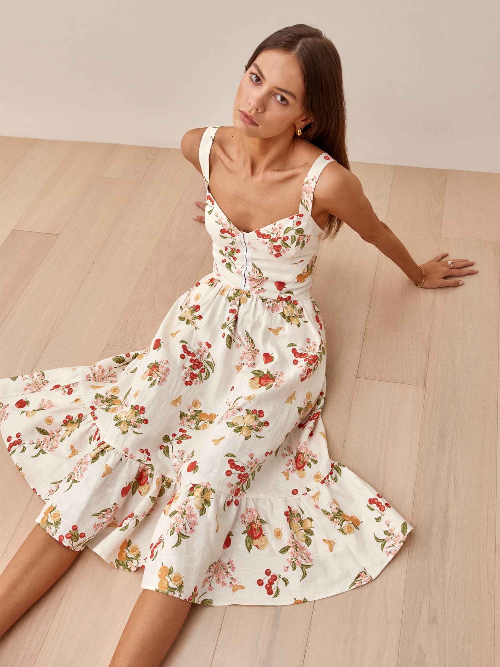 reformation embry dress orange grove