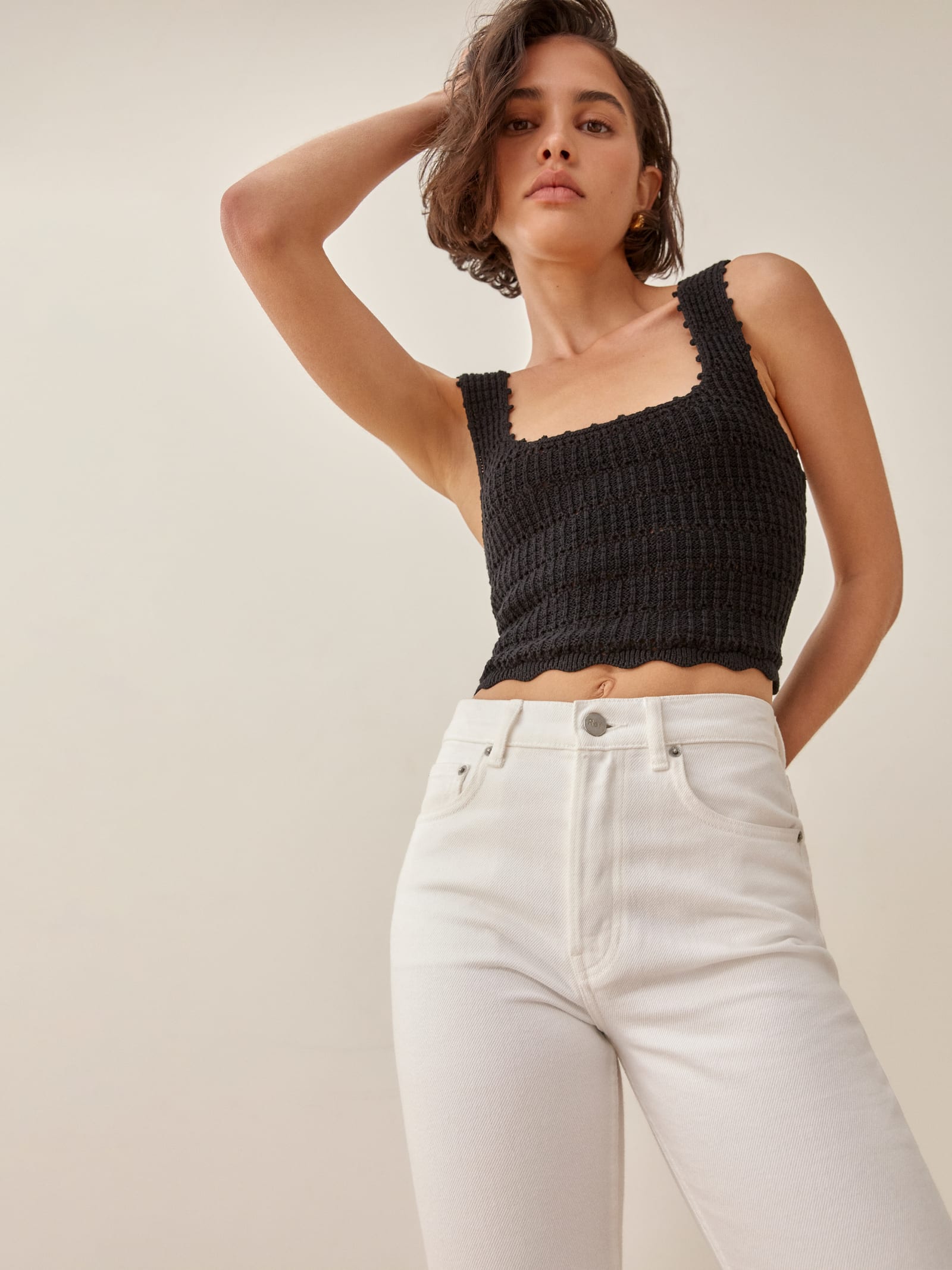 Feste Open Knit Tank Sustainable Sweaters Reformation