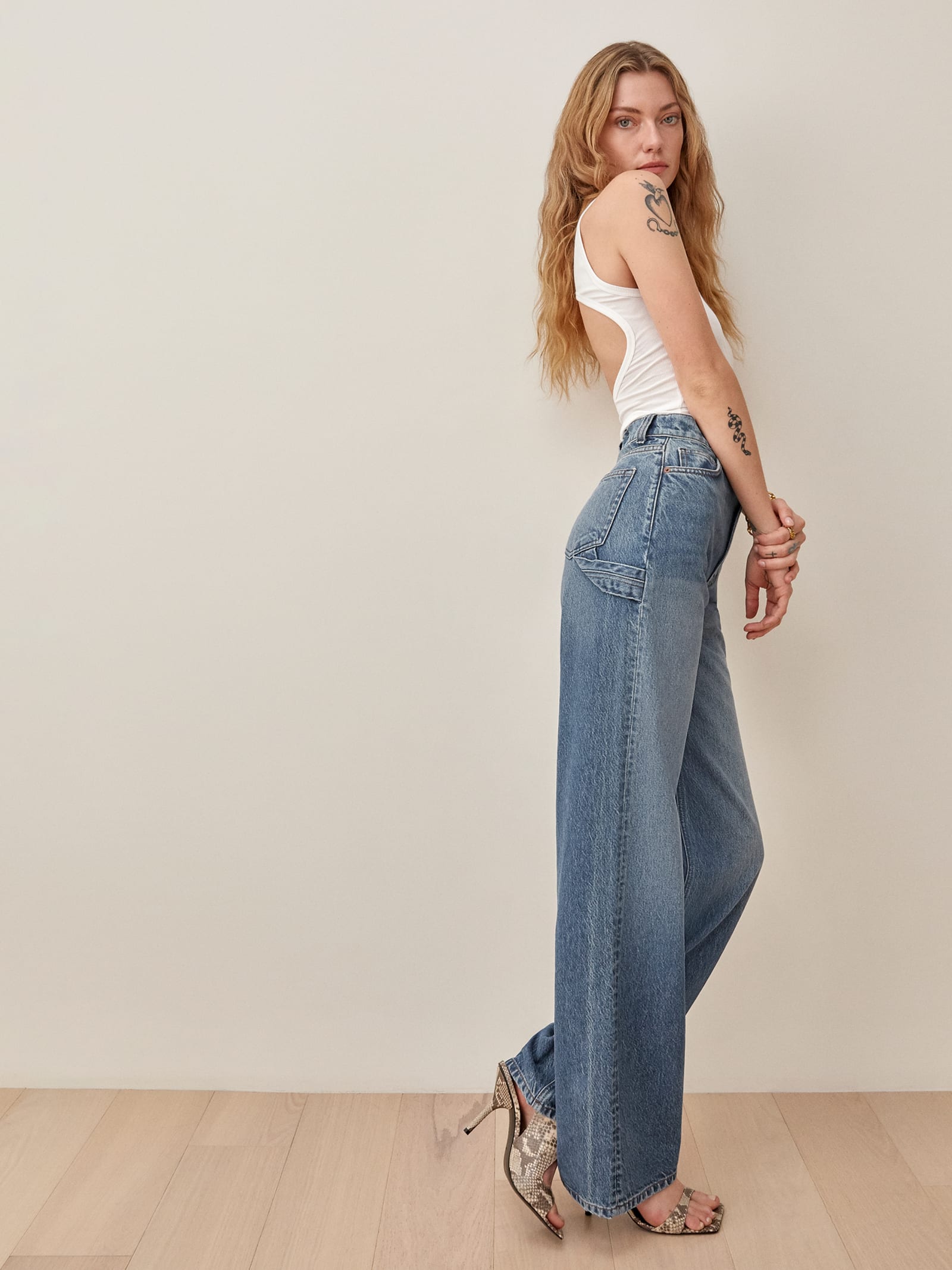 Hailey Utility High Rise Wide Leg Jeans - Sustainable Denim | Reformation