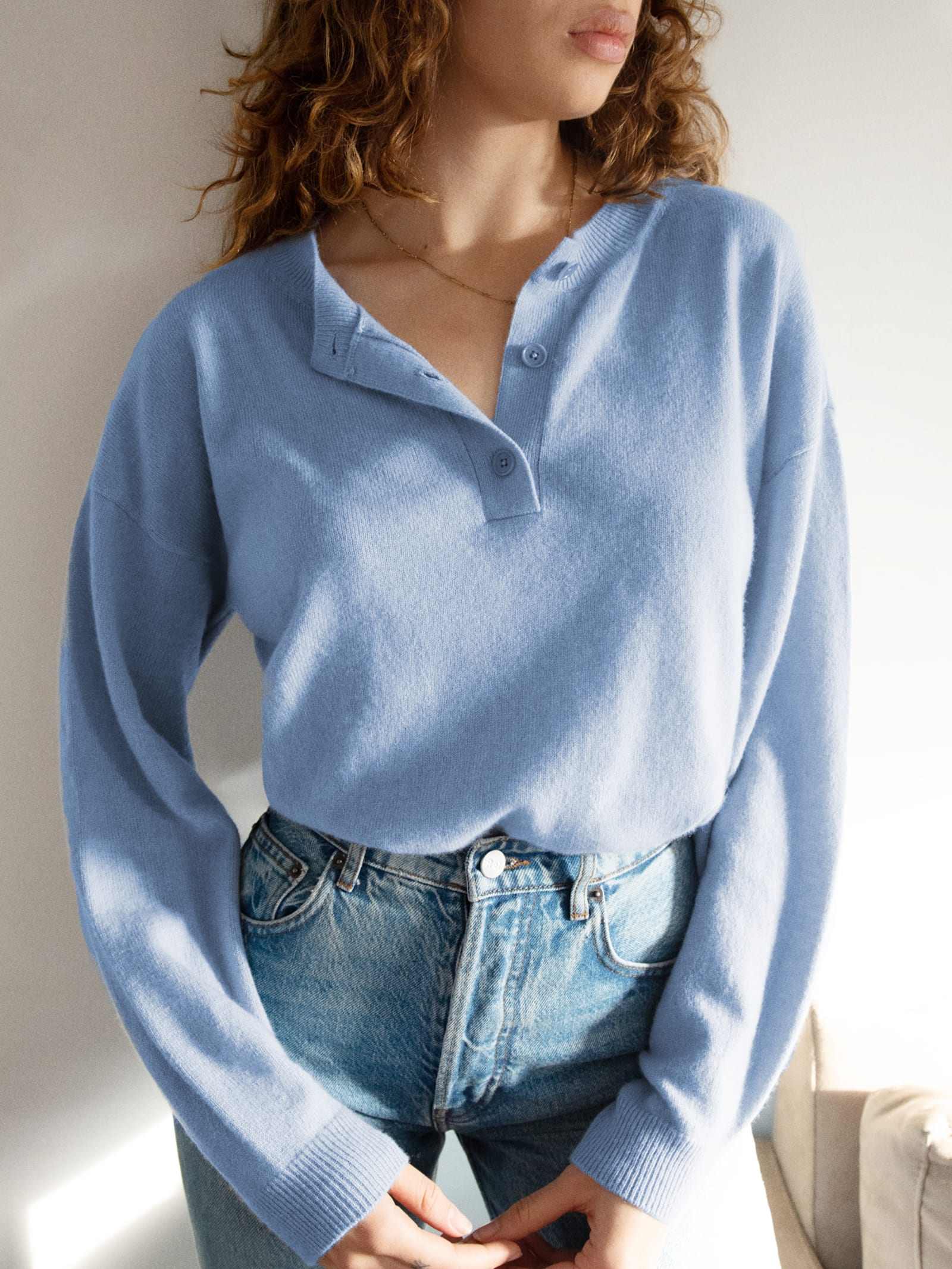 Oversized Cashmere Henley Reformation