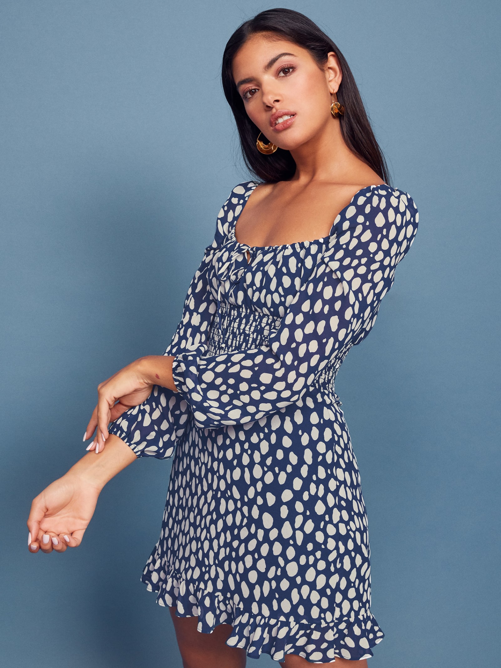 Reformation blue mini dress clearance