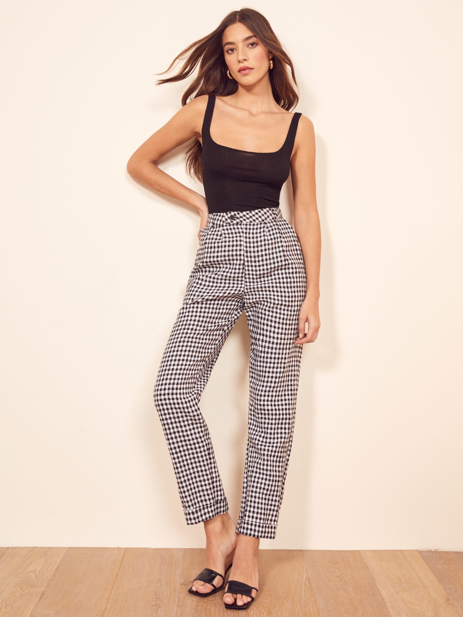 Reformation gingham pants Clearance