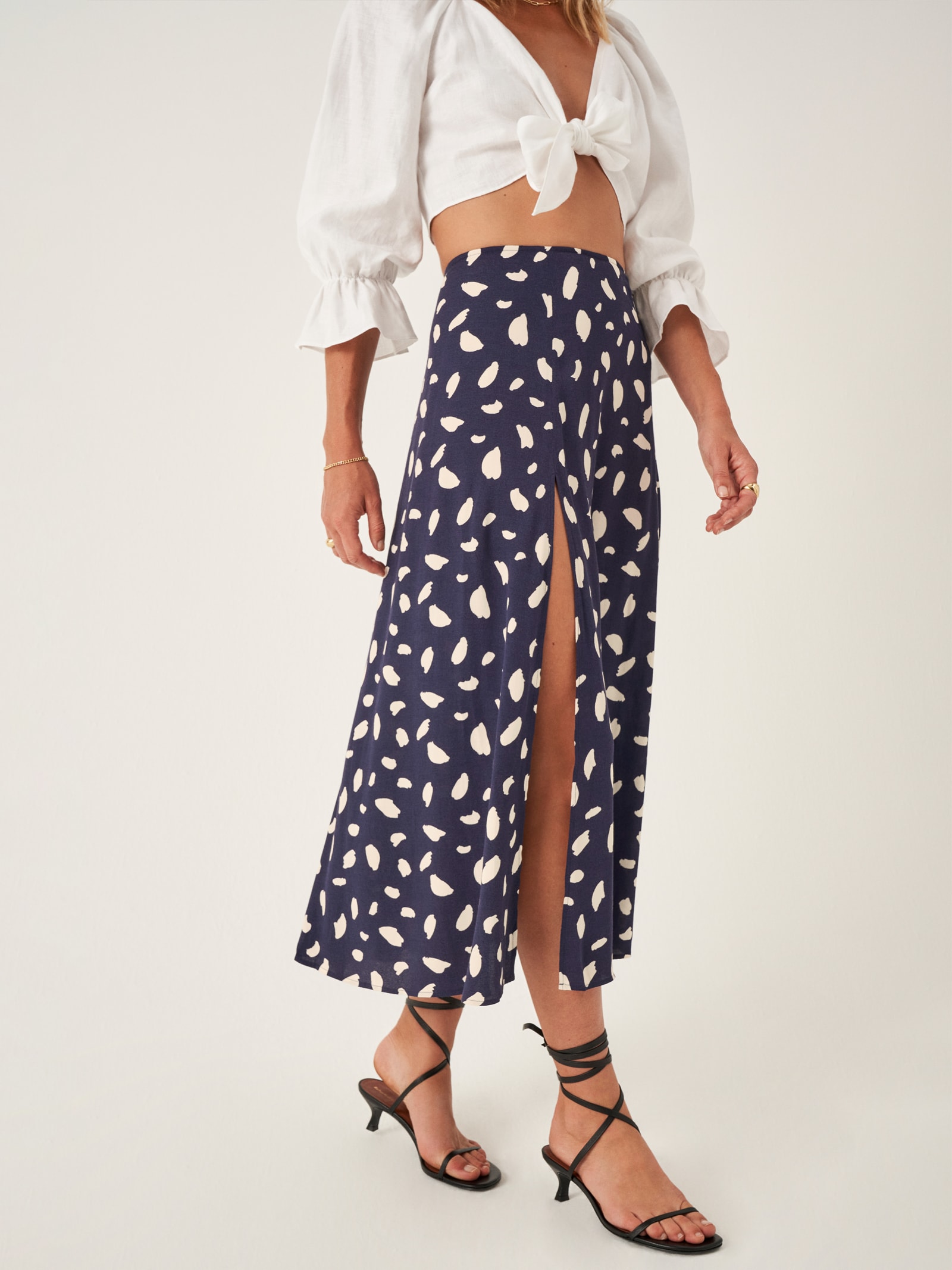 Zoe Skirt Midi Crepe Reformation