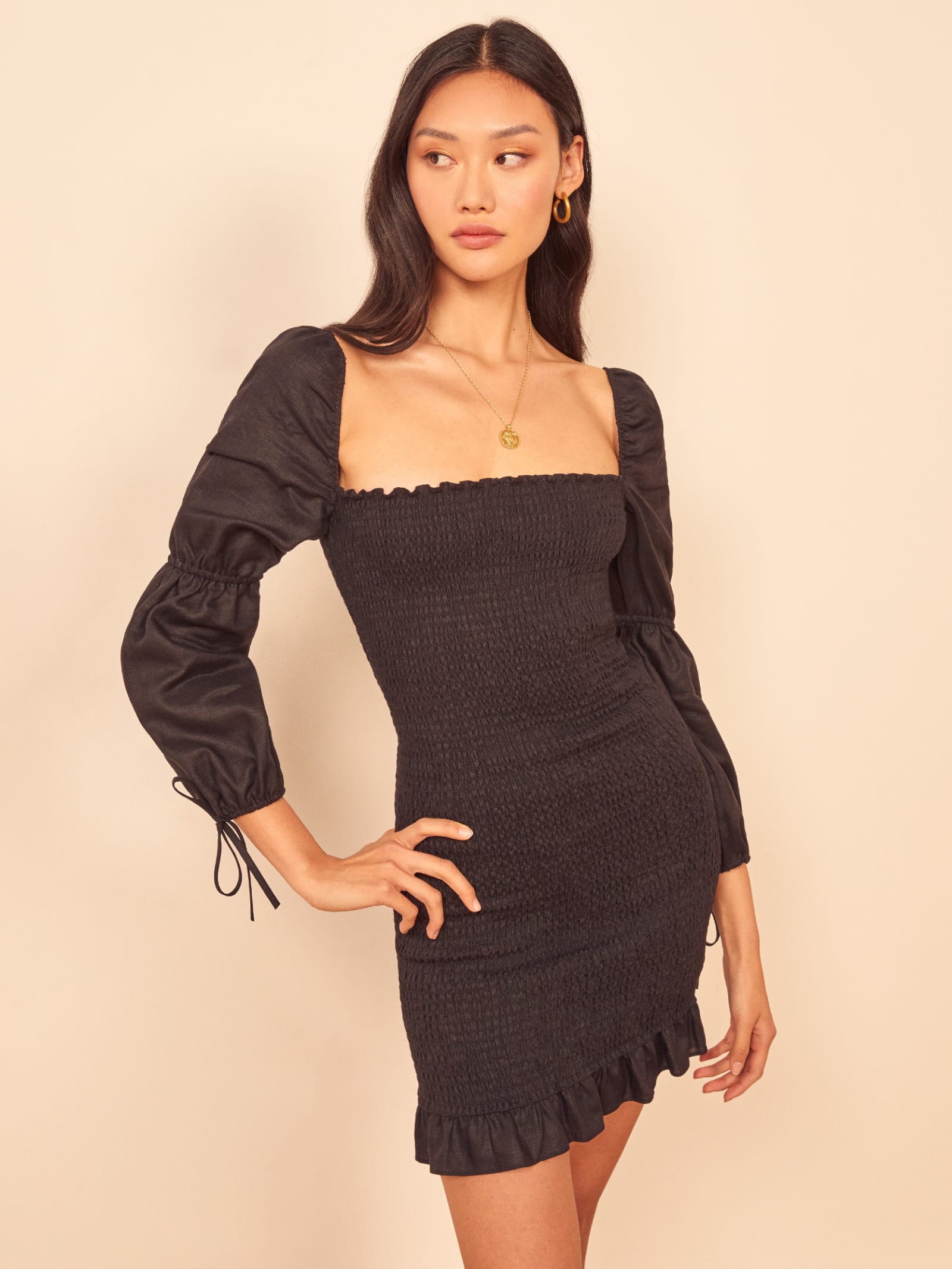 reformation smocked dress