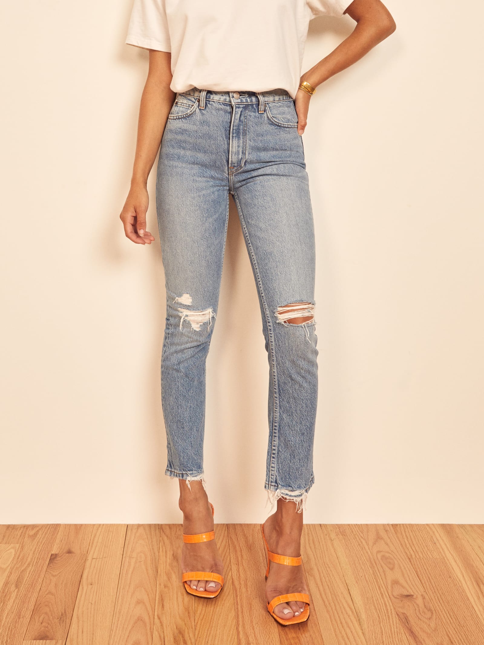 reformation julia high waist cigarette jeans