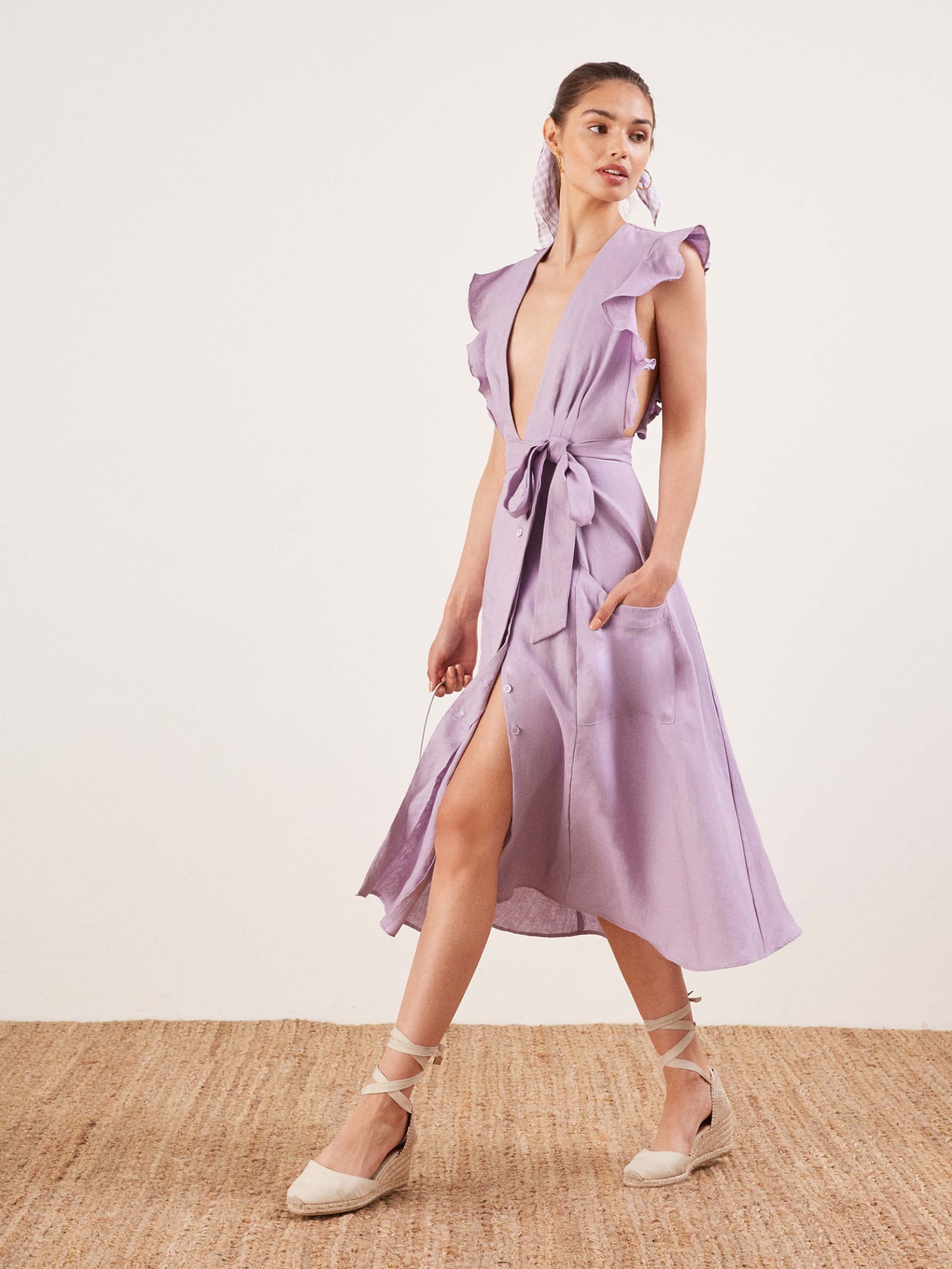 reformation lavender dress