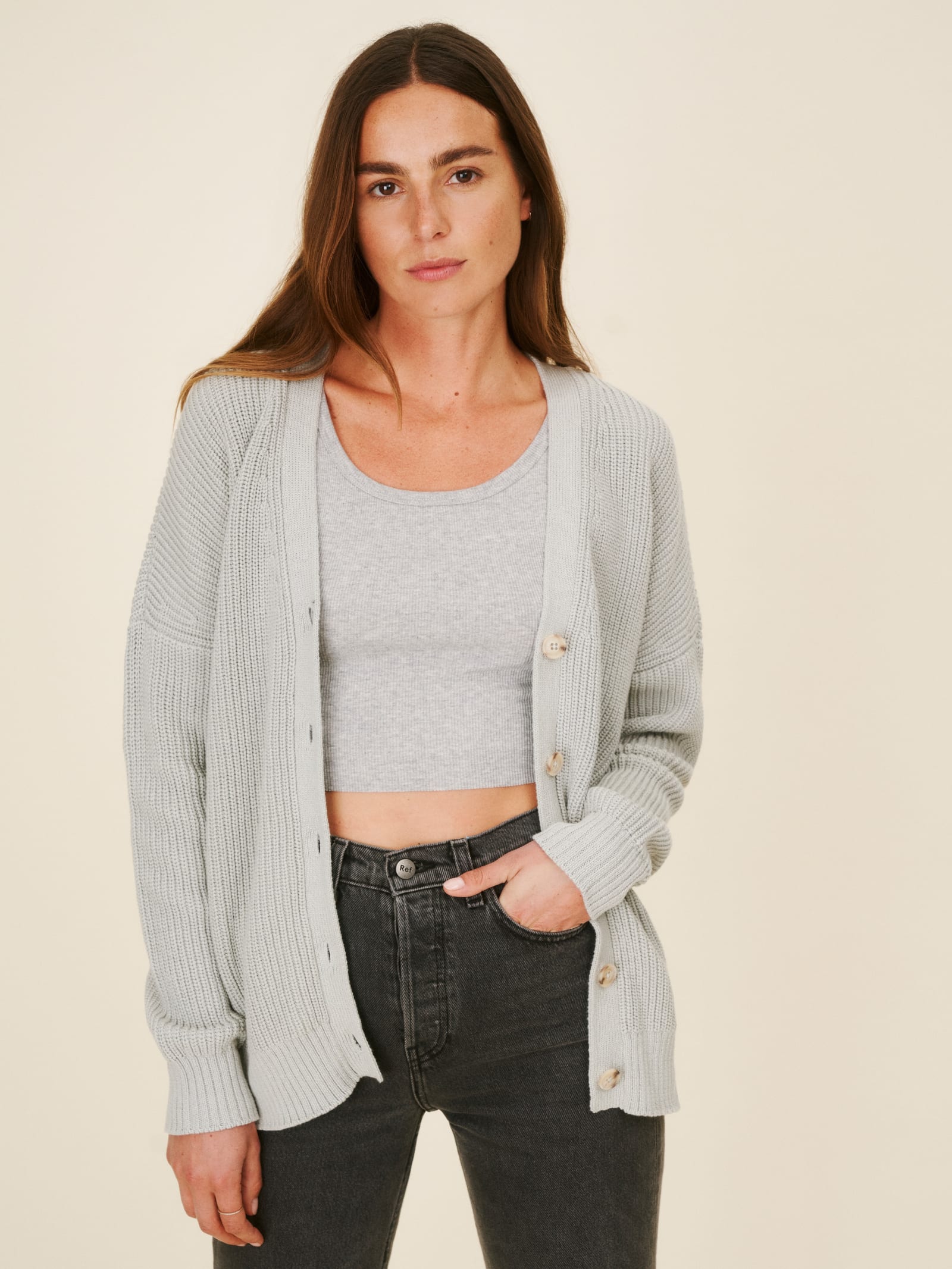 grey summer cardigan