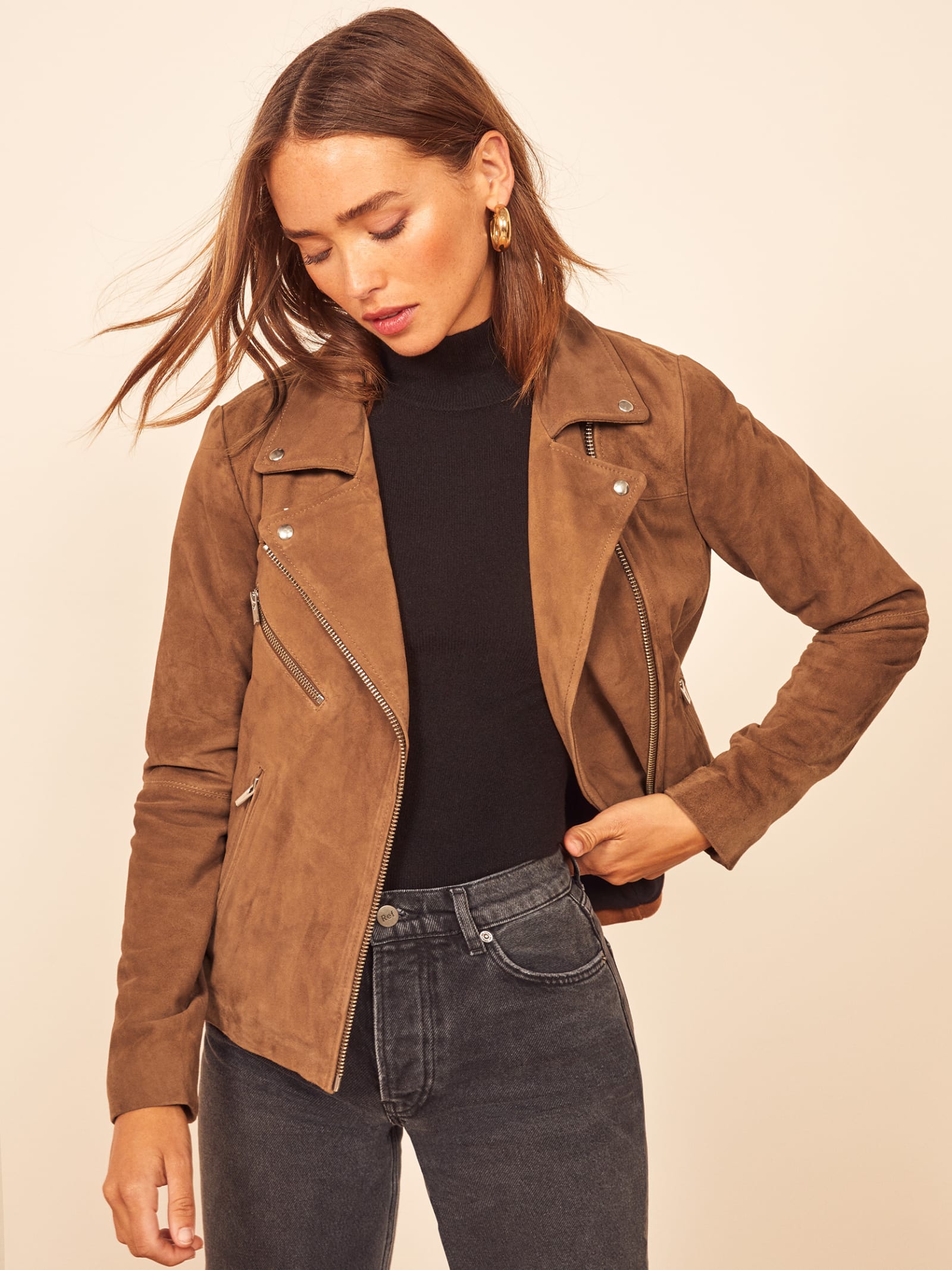 reformation veda leather jacket