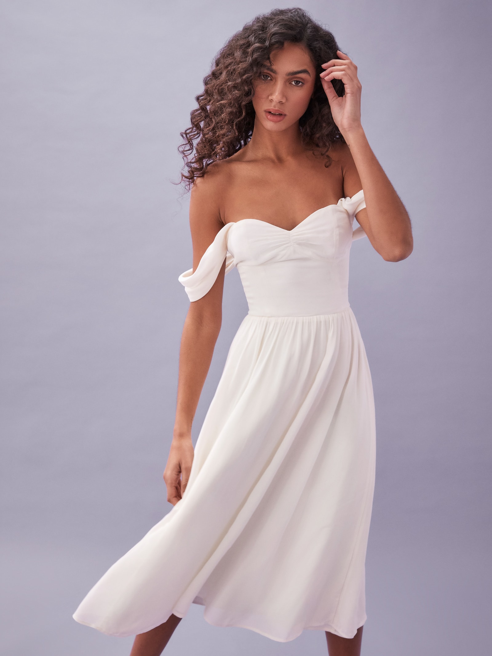white grey dress