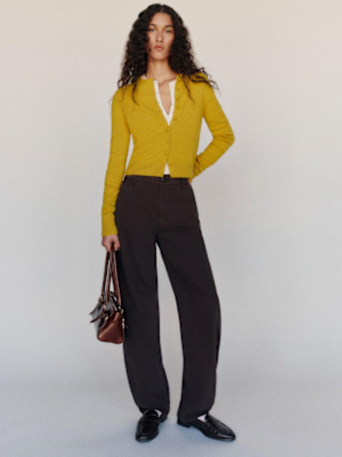 Brian Mid Rise Arc Leg Twill Pants