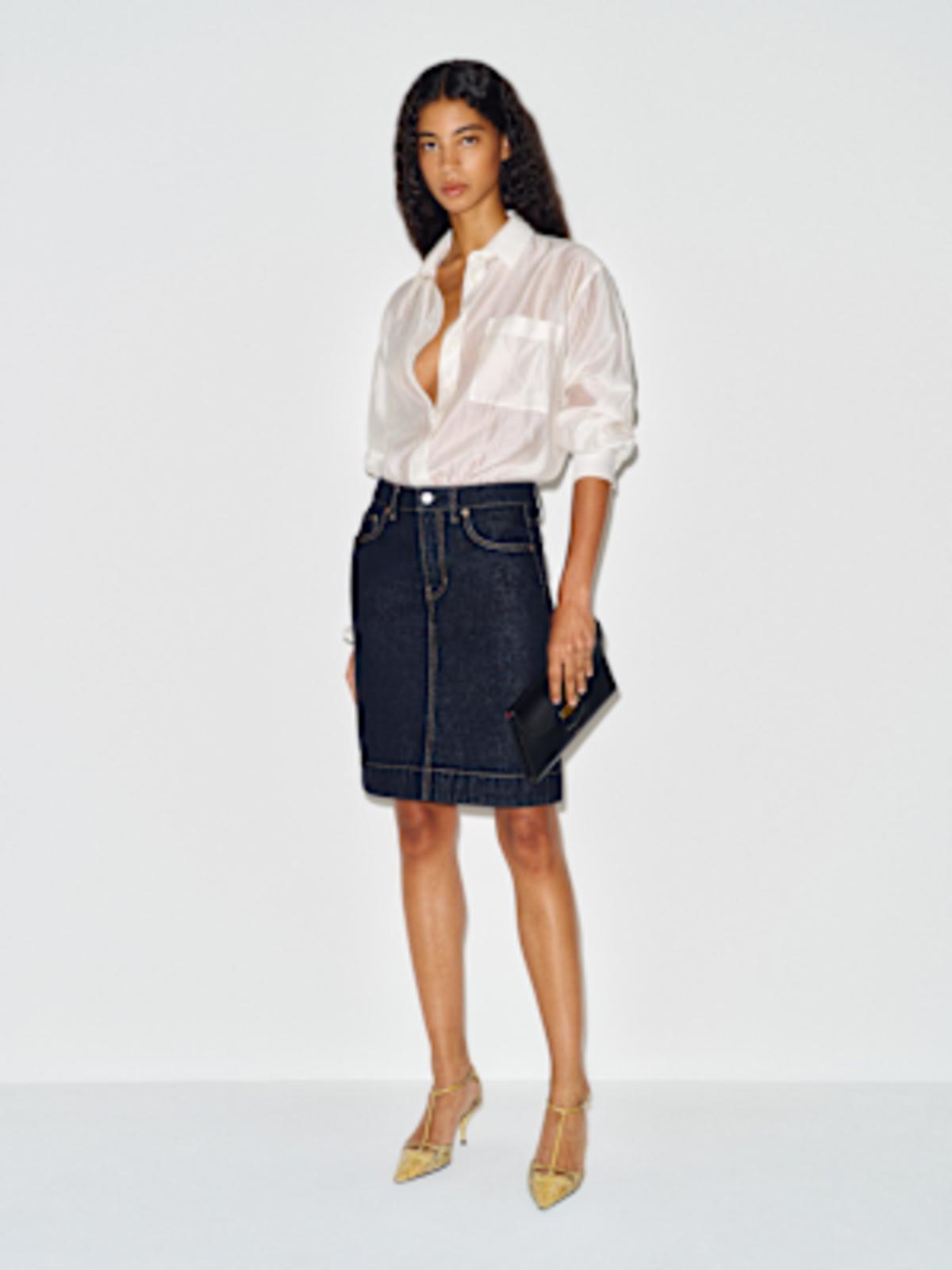 James Mid Rise Knee Length Skirt