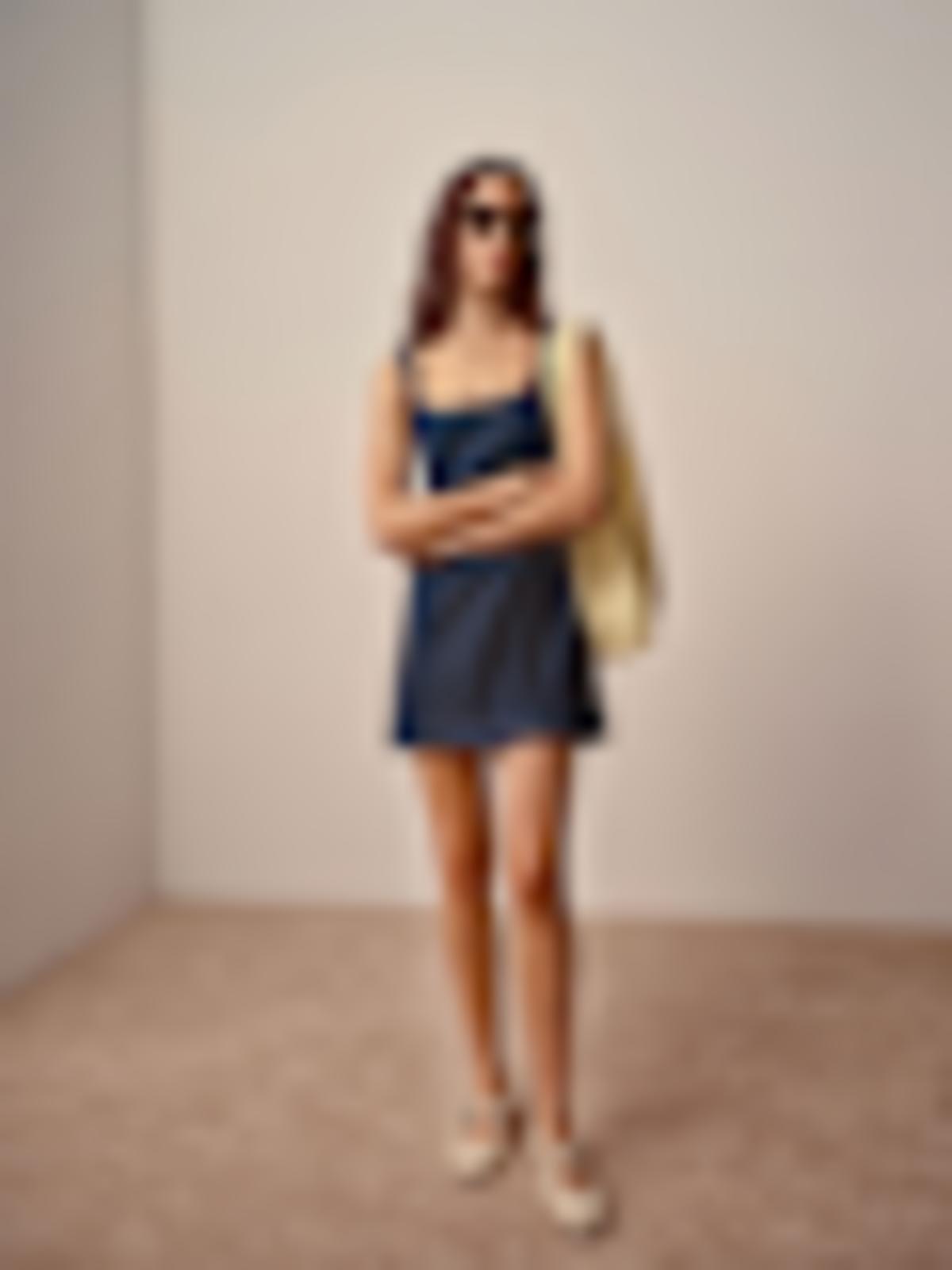 Elinda Denim Mini Dress - thumbnail 1
