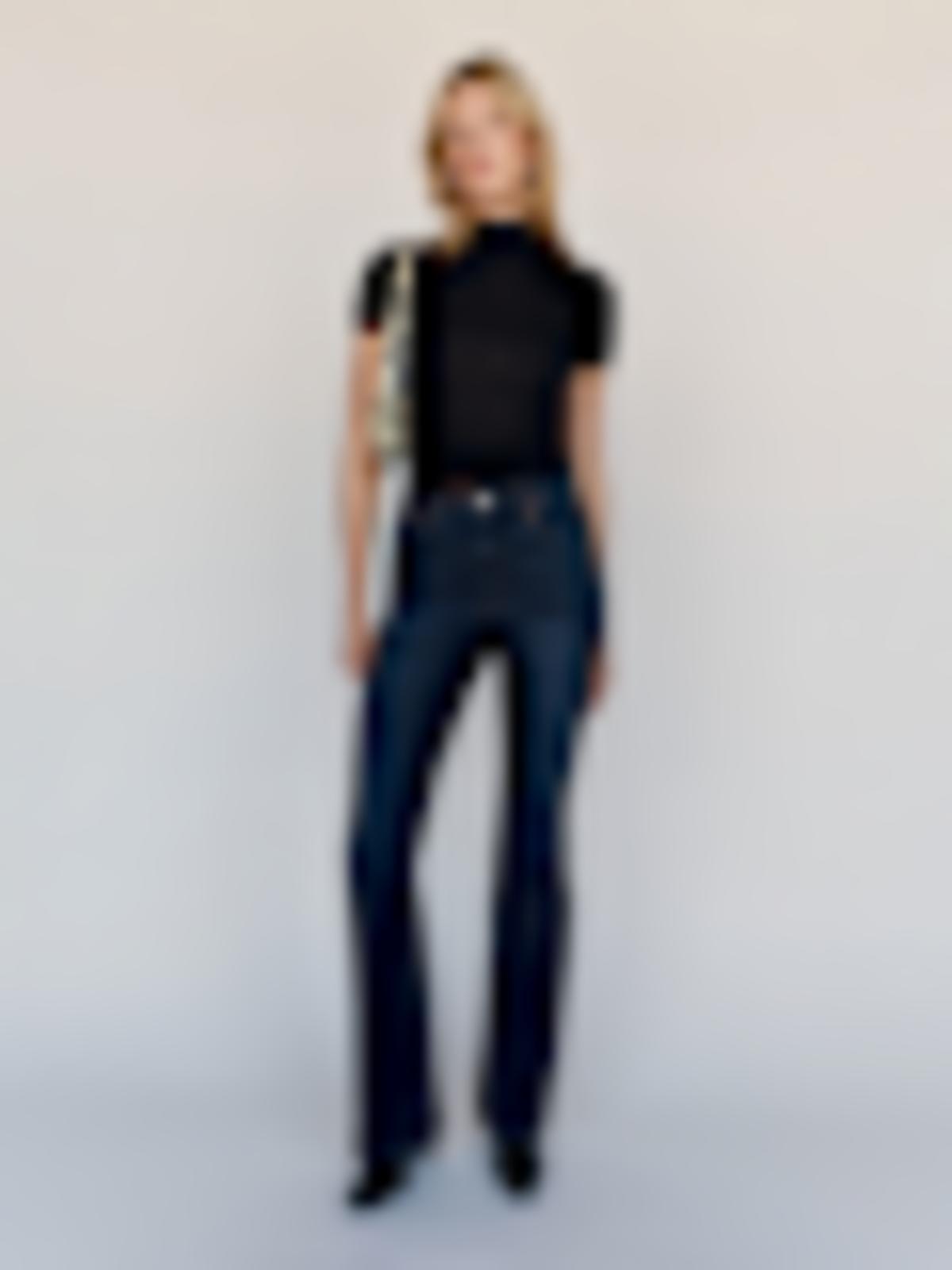 Taya Super Stretch High Rise Flare Short Jeans - thumbnail 1