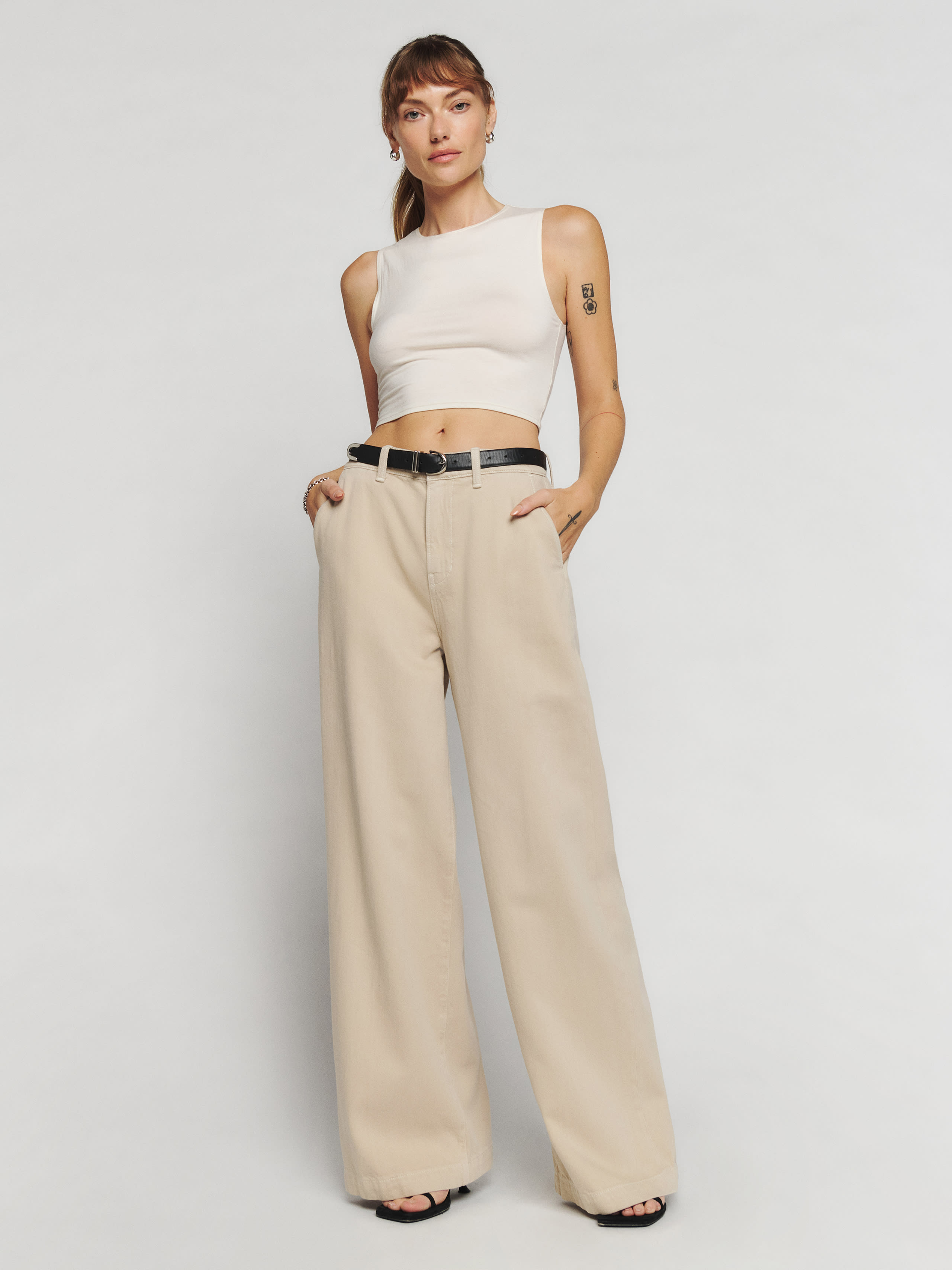 Iggy Super Wide Leg Slouch Pants Reformation