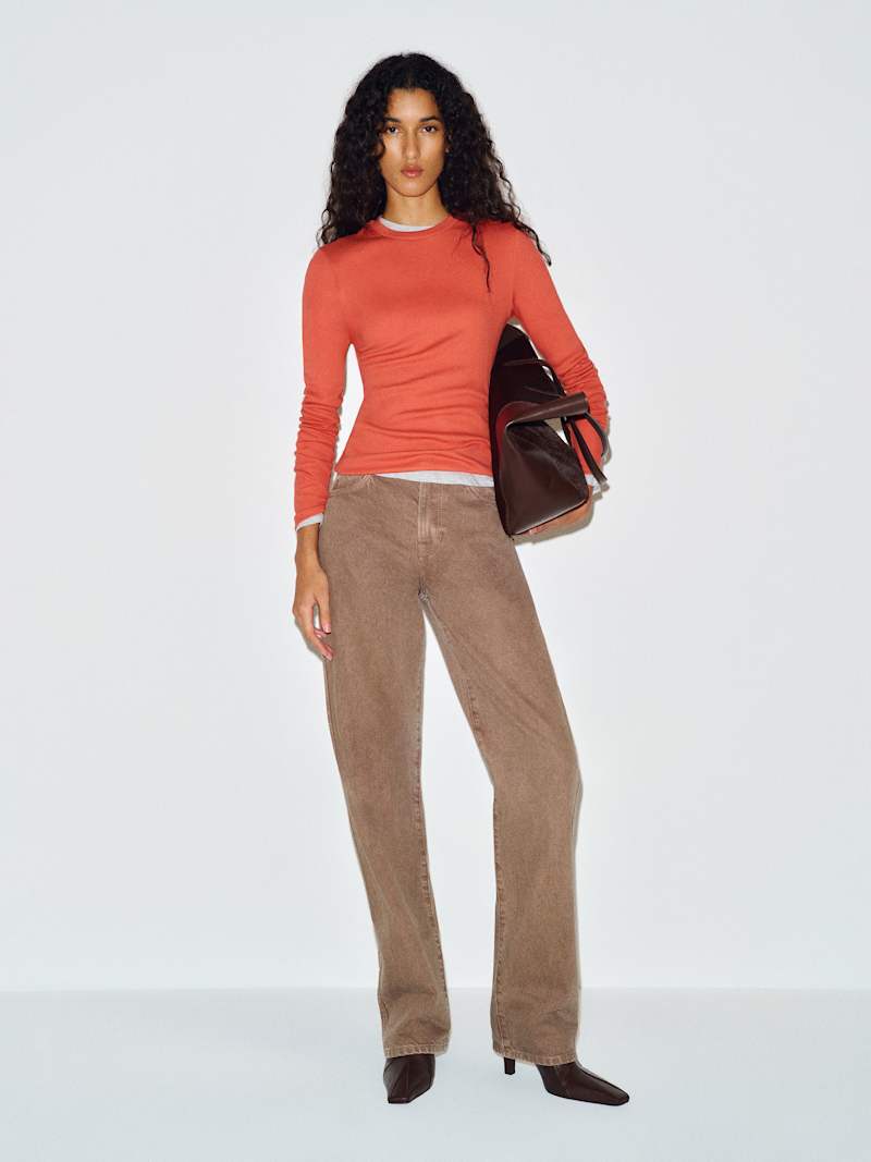 Reformation Davy Long Sleeve Crewneck Tee