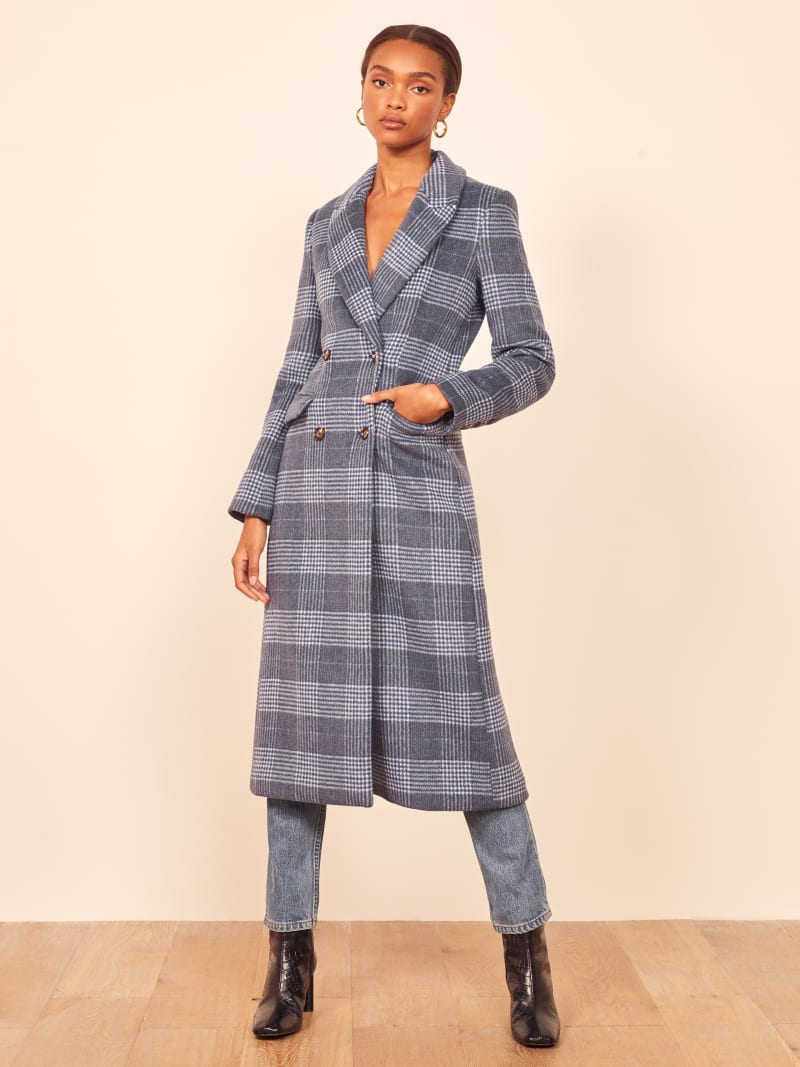 Reformation plaid coat hotsell