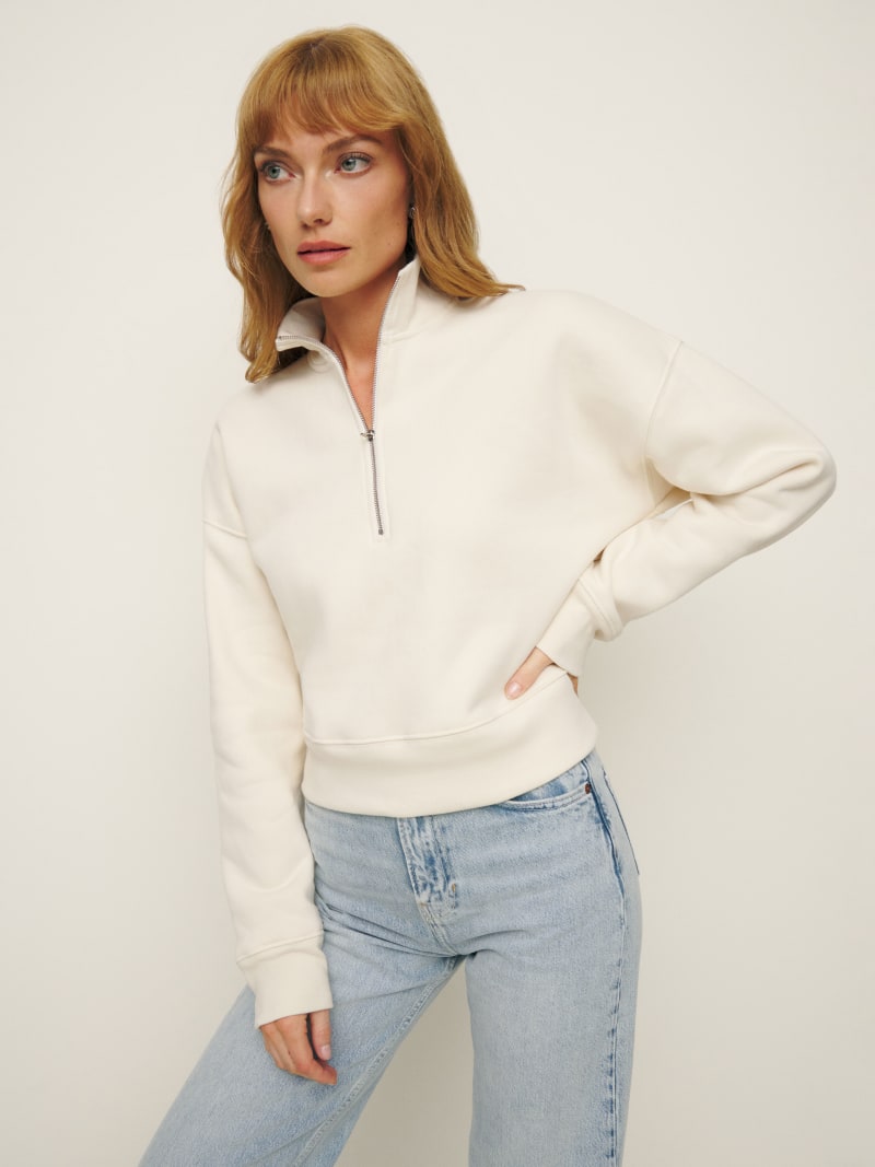 Reformation marla zip sweatshirt outlet