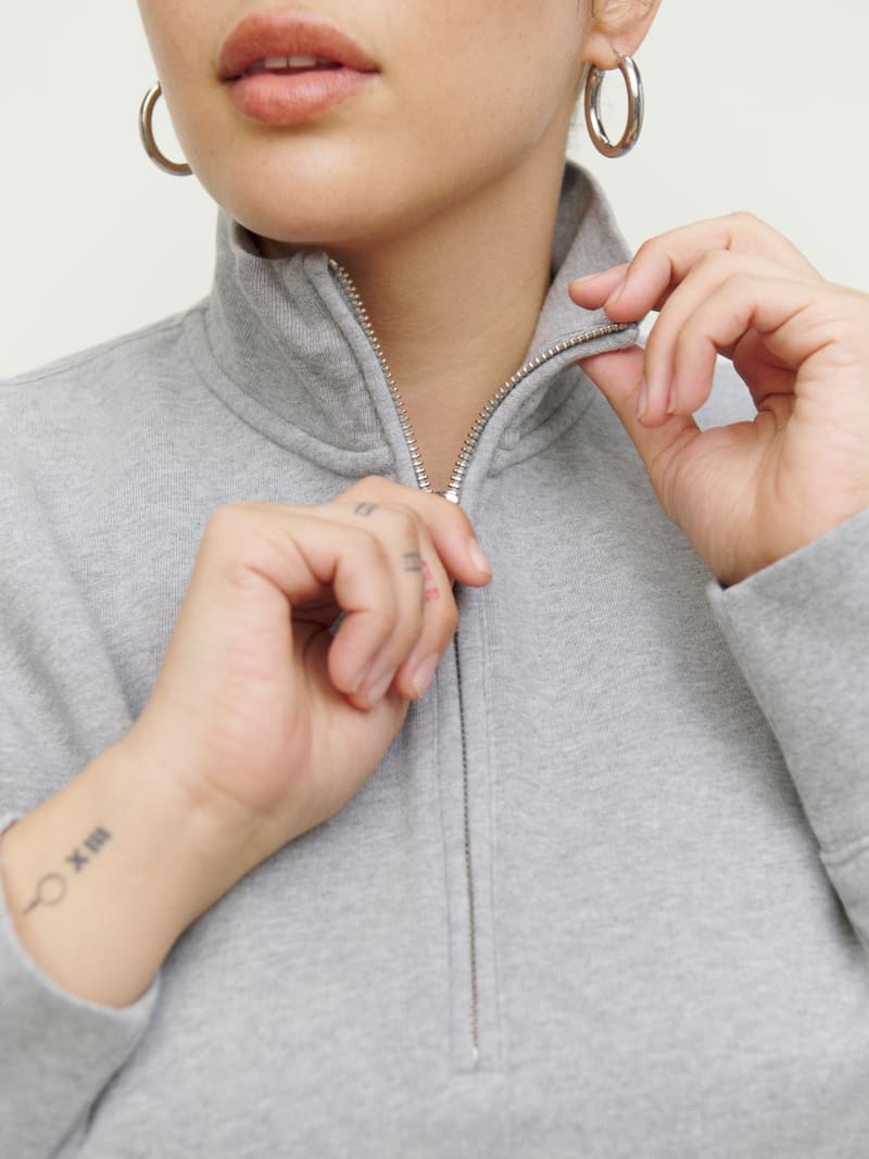 Reformation marla button sweatshirt deals