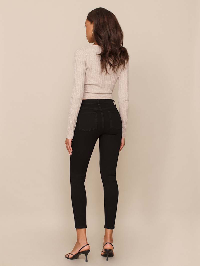Harper Button Fly High Rise Skinny Jeans