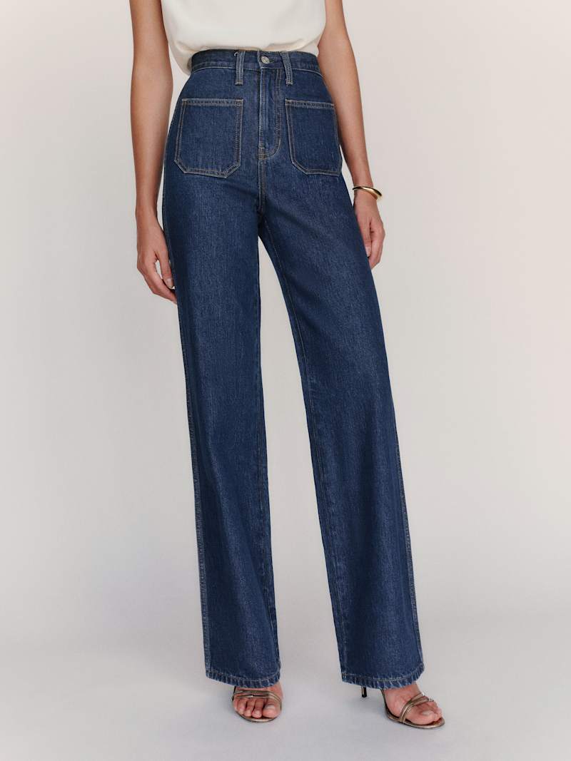 Alyssa Stretch High Rise Wide Leg Jeans