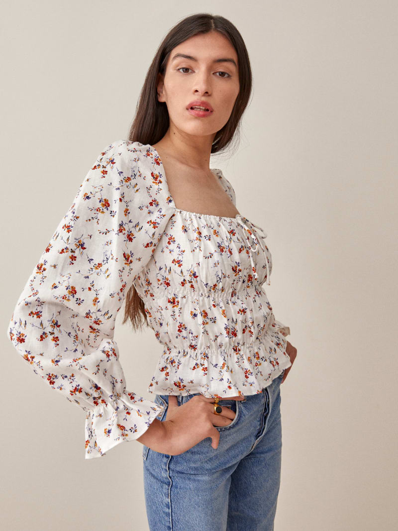 トップス Reformation Pimento linen top Pimento Linen Top