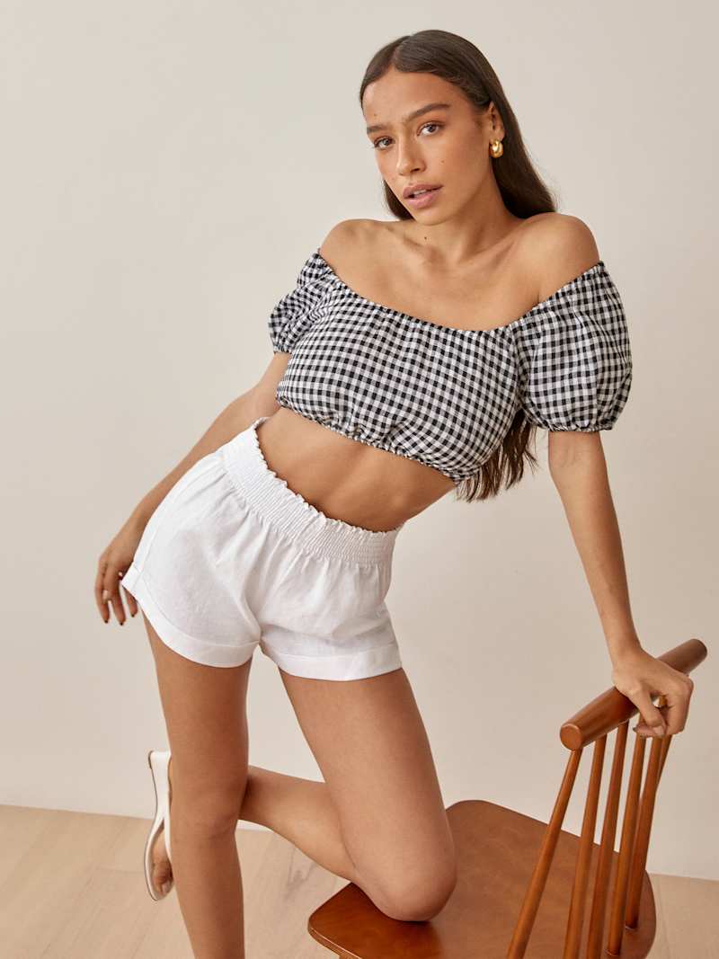 Scallop Linen Top