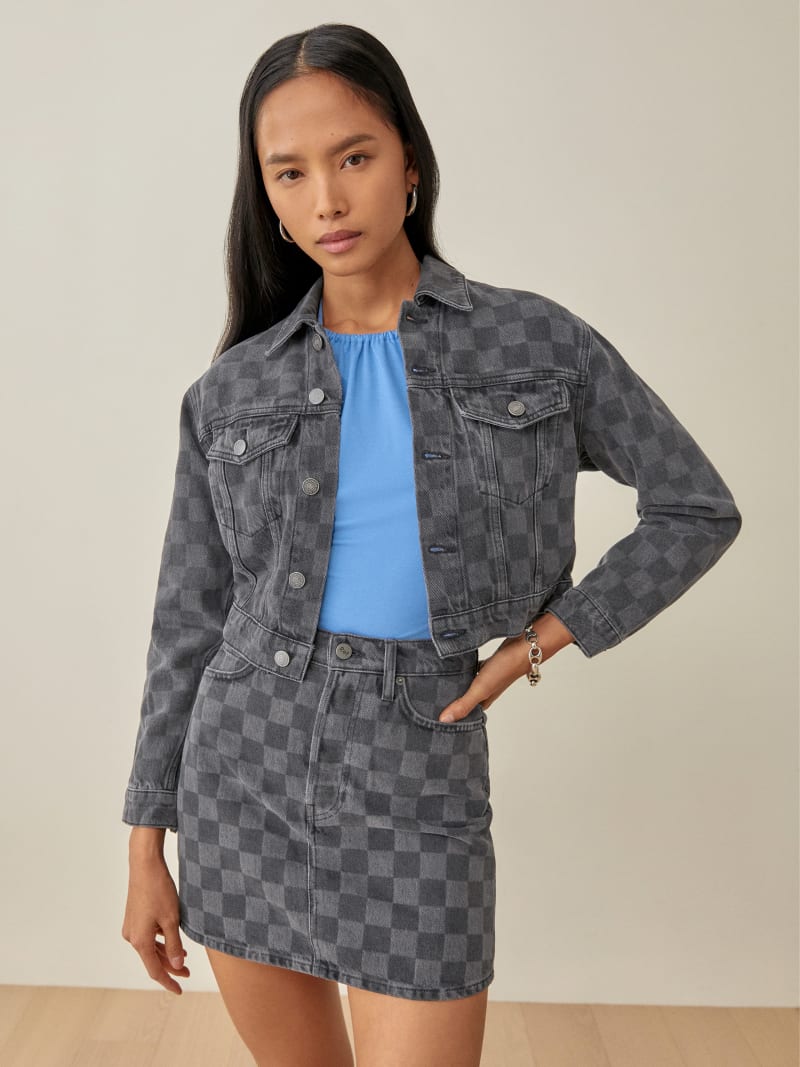 Jackie High Rise Denim Mini Skirt