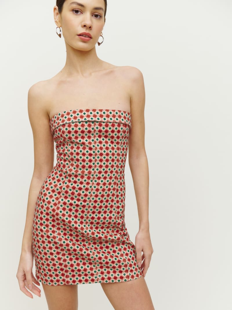 white christmas dresses Meg Bubble Denim Mini Dress