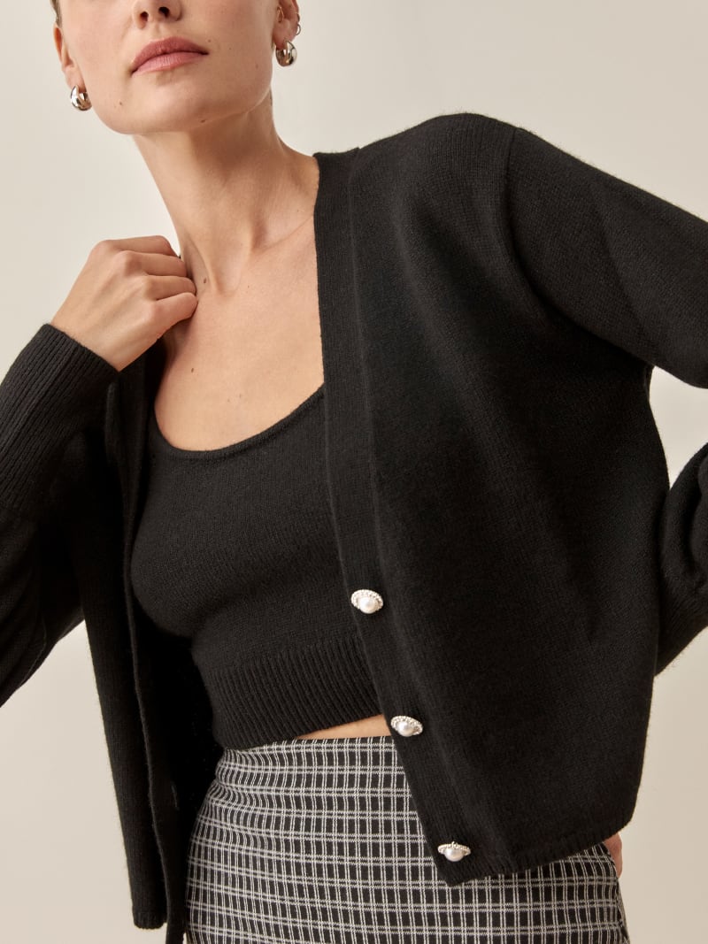 Varenne Cashmere Embellished Button Set