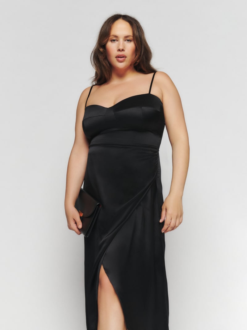 reformation marguerite silk dress Reformation Marguerite Silk Dress In Sangre