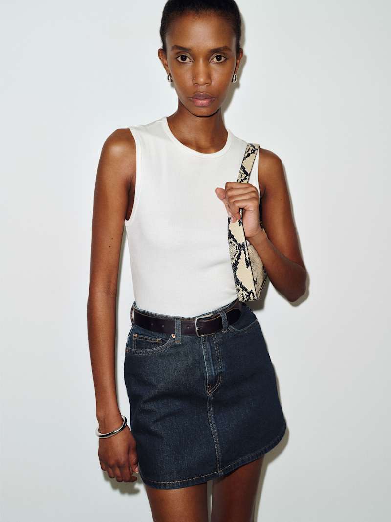 Lydia High Rise Denim Mini Skirt