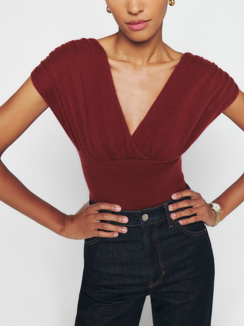 Red cashmere sweater