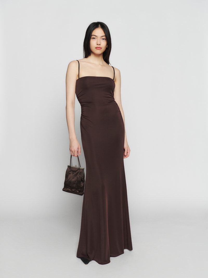 reformation brown maxi dress Reformation Brown Frankie Maxi Dress Reformation